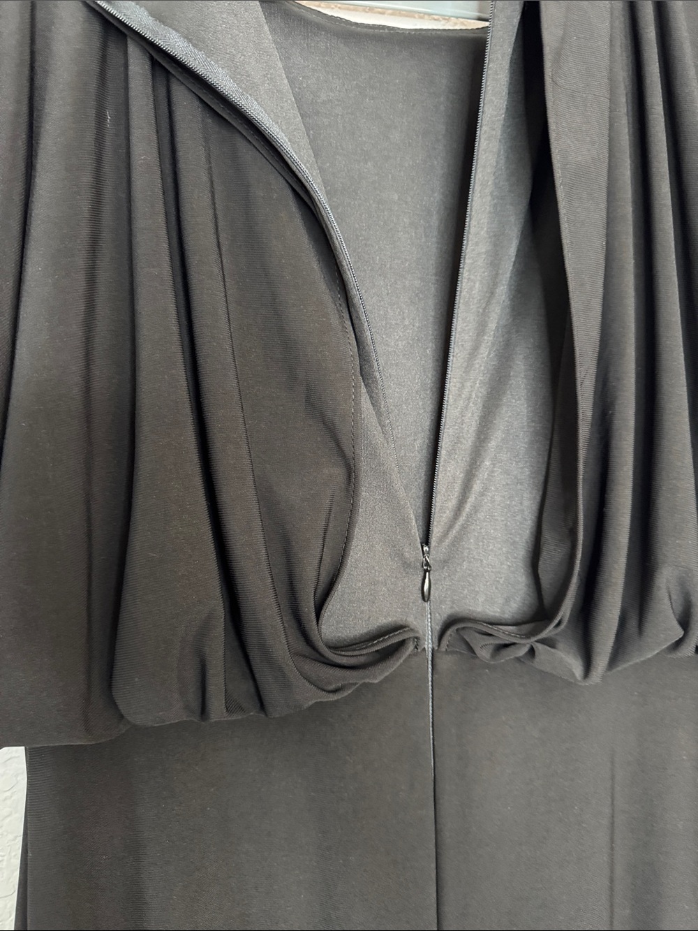 BHLDN Anthropologie Lena Caped Flutter Sleeve Maxi Dress Gown Black Size 10 - Picture 7 of 8
